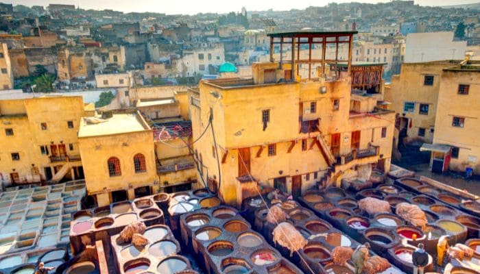 Winding alleyways of Fez Medina