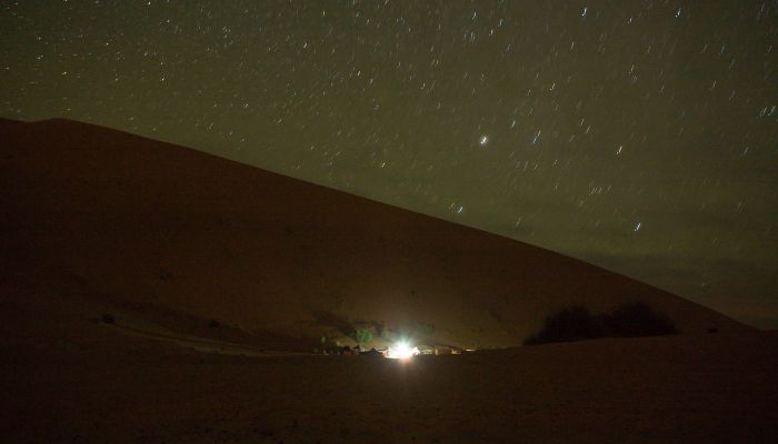 camp fire at night