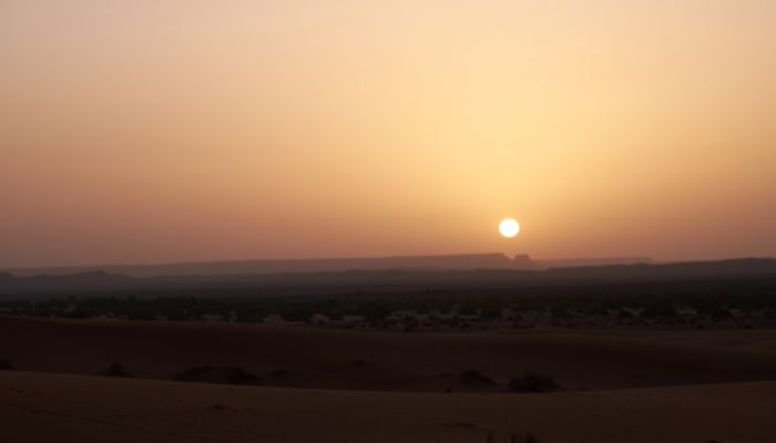 sunset in merzouga