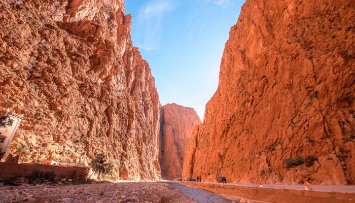 Panoramic view of Todra Gorge