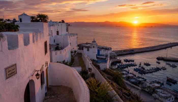 Golden hour over a Moroccan Kasbah